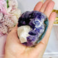 High Grade Deep Purple Amethyst Chunky Heart with Calcite Inclusion On Stand 9cm