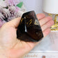 High Grade Smokey Quartz Polished Freeform With Rainbows On Stand 375g