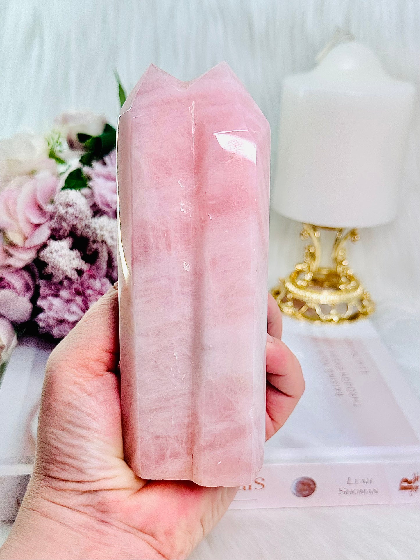 Classy & Absolutely Gorgeous Large 14.5cm Rose Quartz Double Tower Truly Gorgeous
