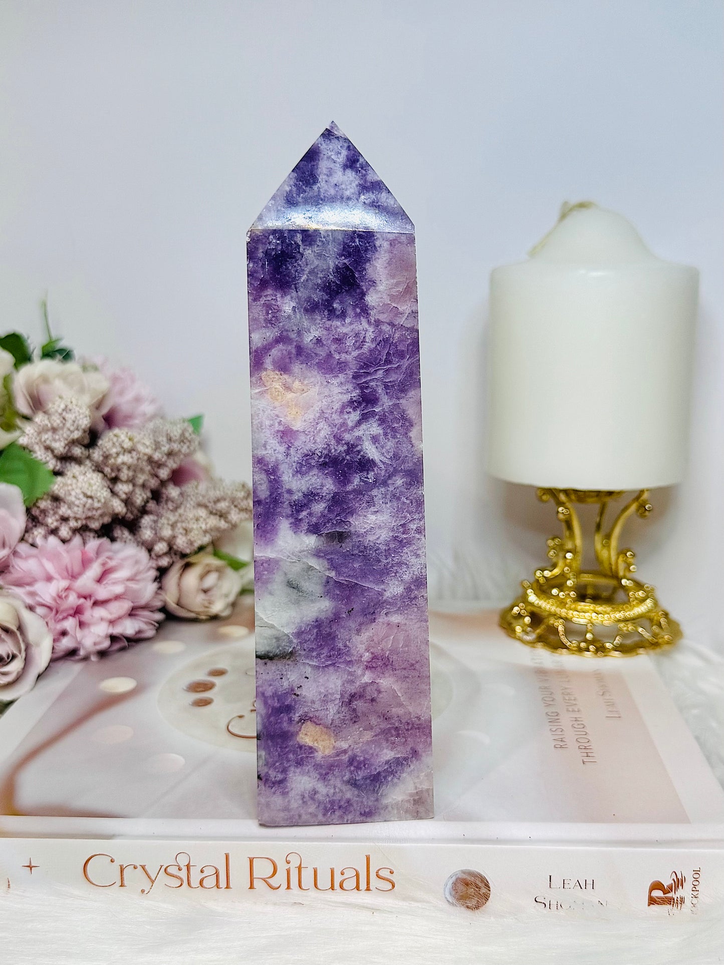 Large Purple Lepidolite Tower 17.5cm 575g