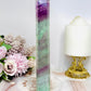 Tall Watermelon Fluorite Tower 20.5cm with Rainbows
