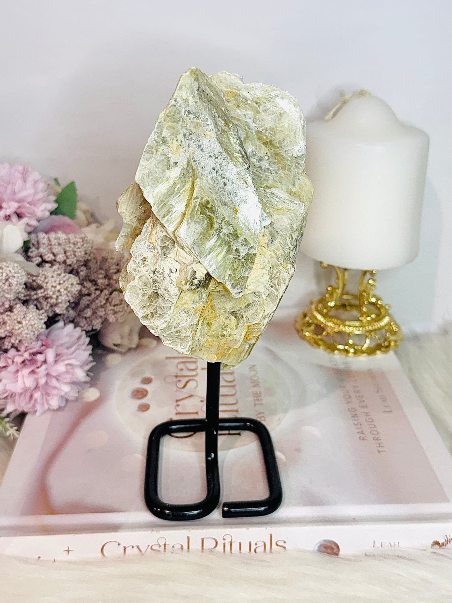 Large Natural Gold Mica Specimen On Stand 20cm 545grams