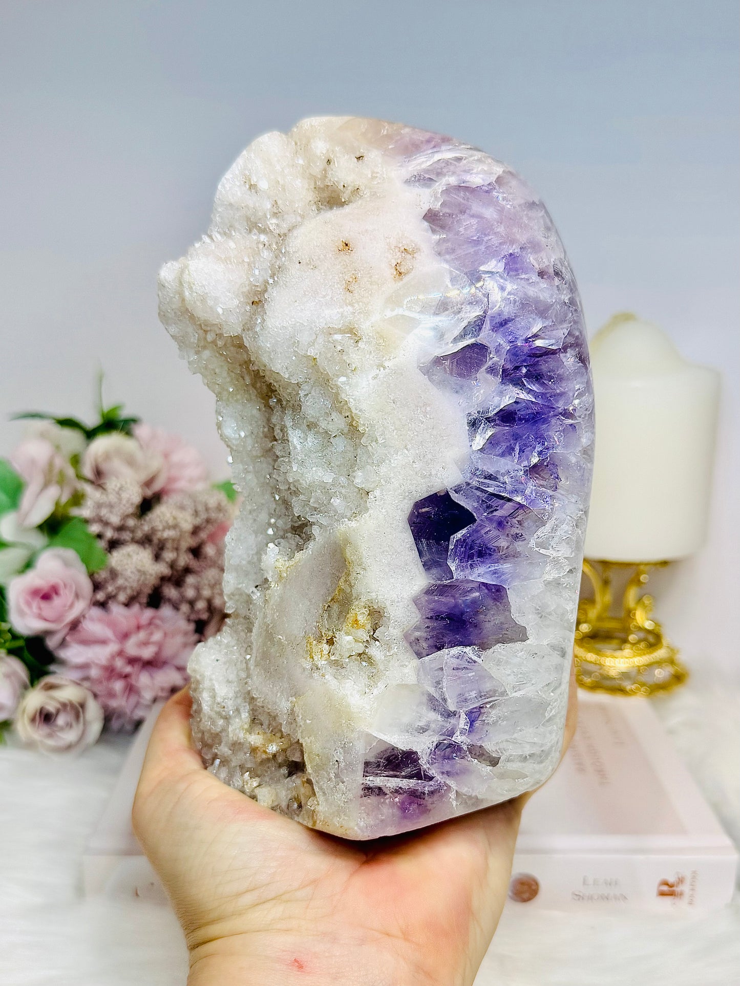 High Grade Pink Amethyst X Amethyst Sugar Druzy Freeform 17cm 1.9KG