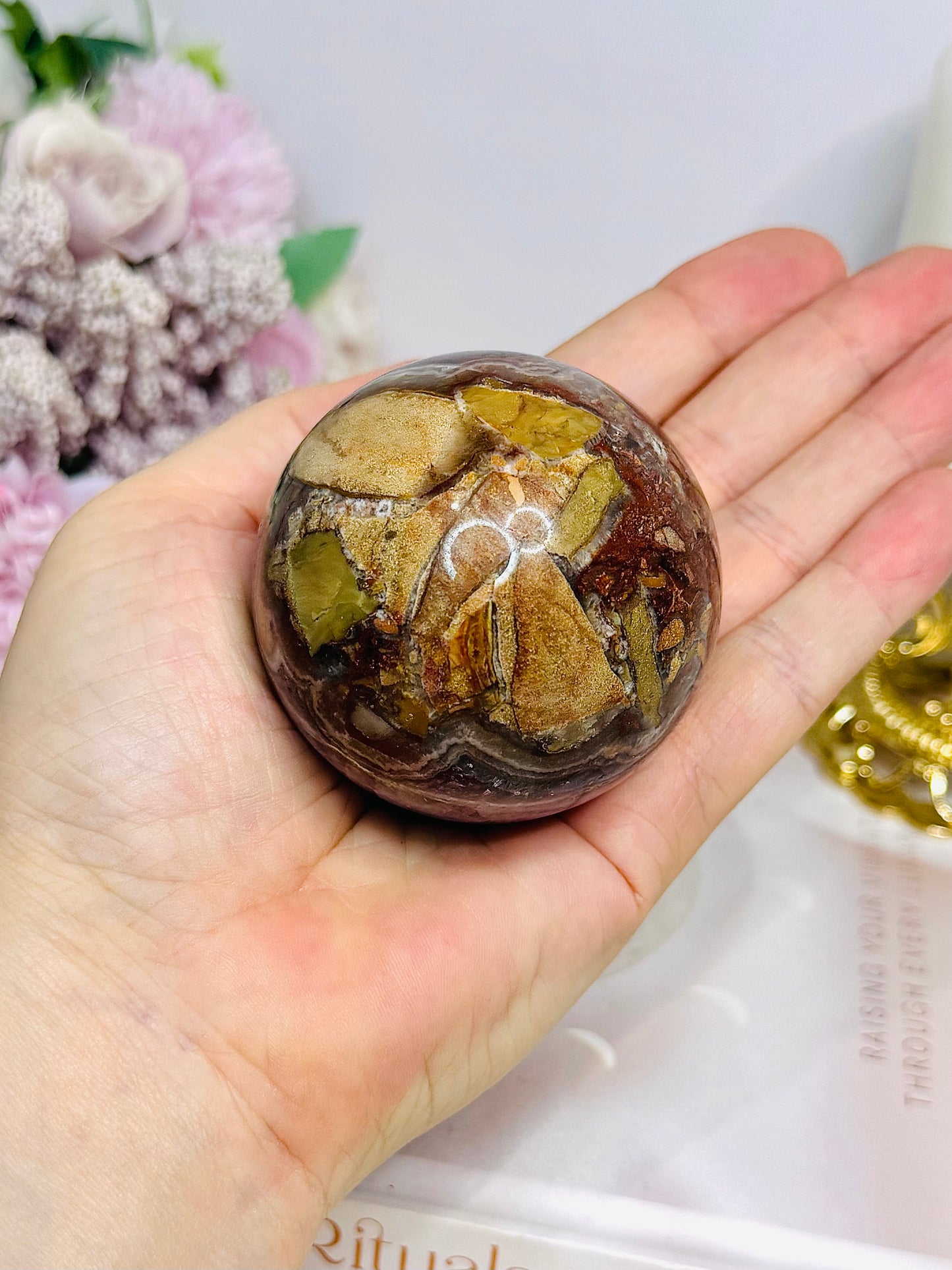 Crazy Lace Amethyst Sphere on Stand 273g
