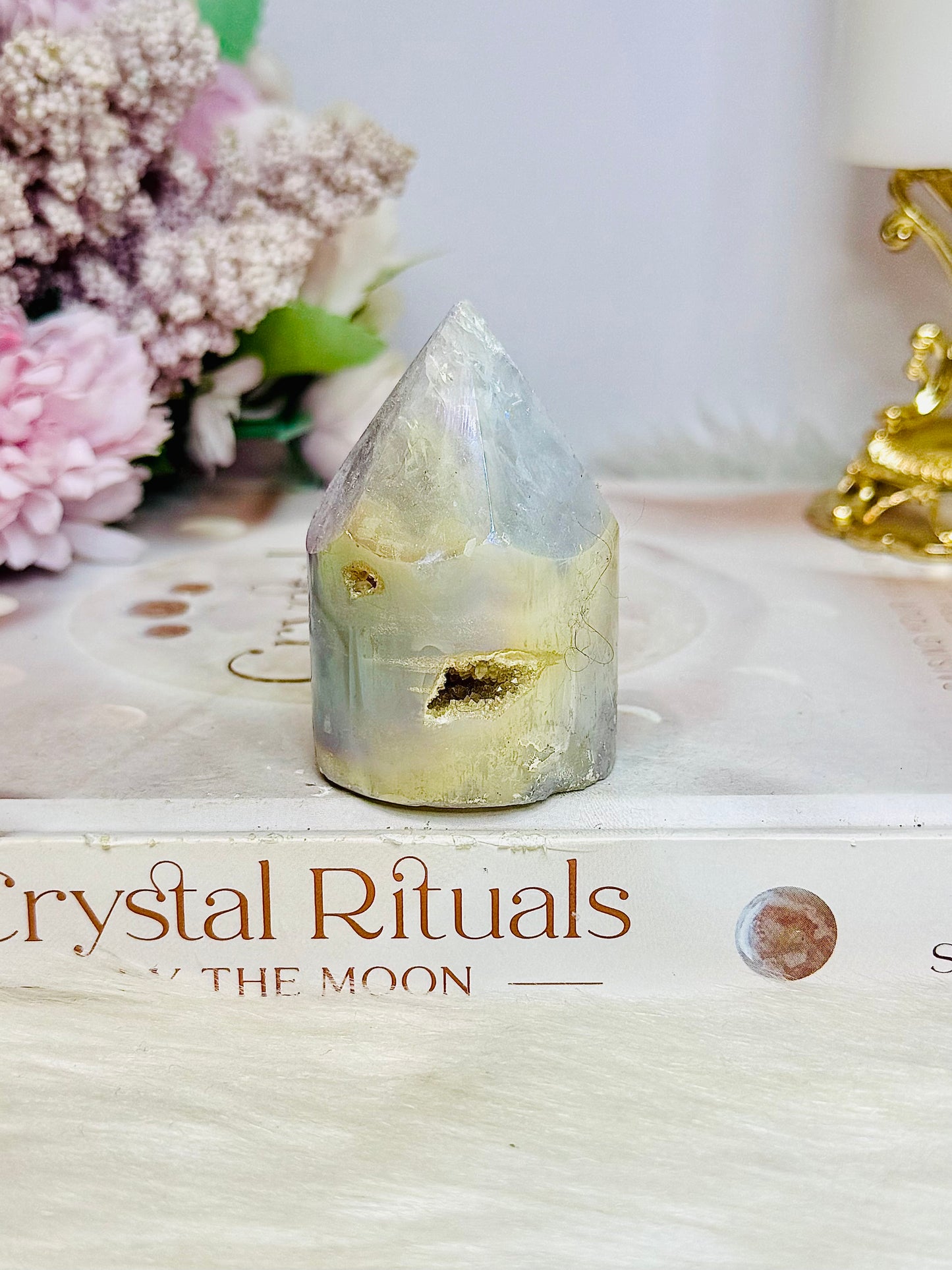 Angel Aura Druzy Cylinder Tower 6cm