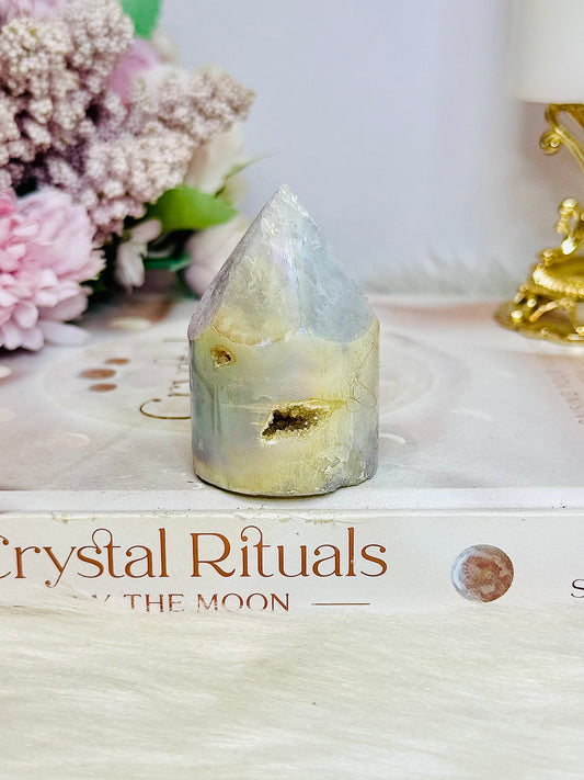 Angel Aura Druzy Cylinder Tower 6cm