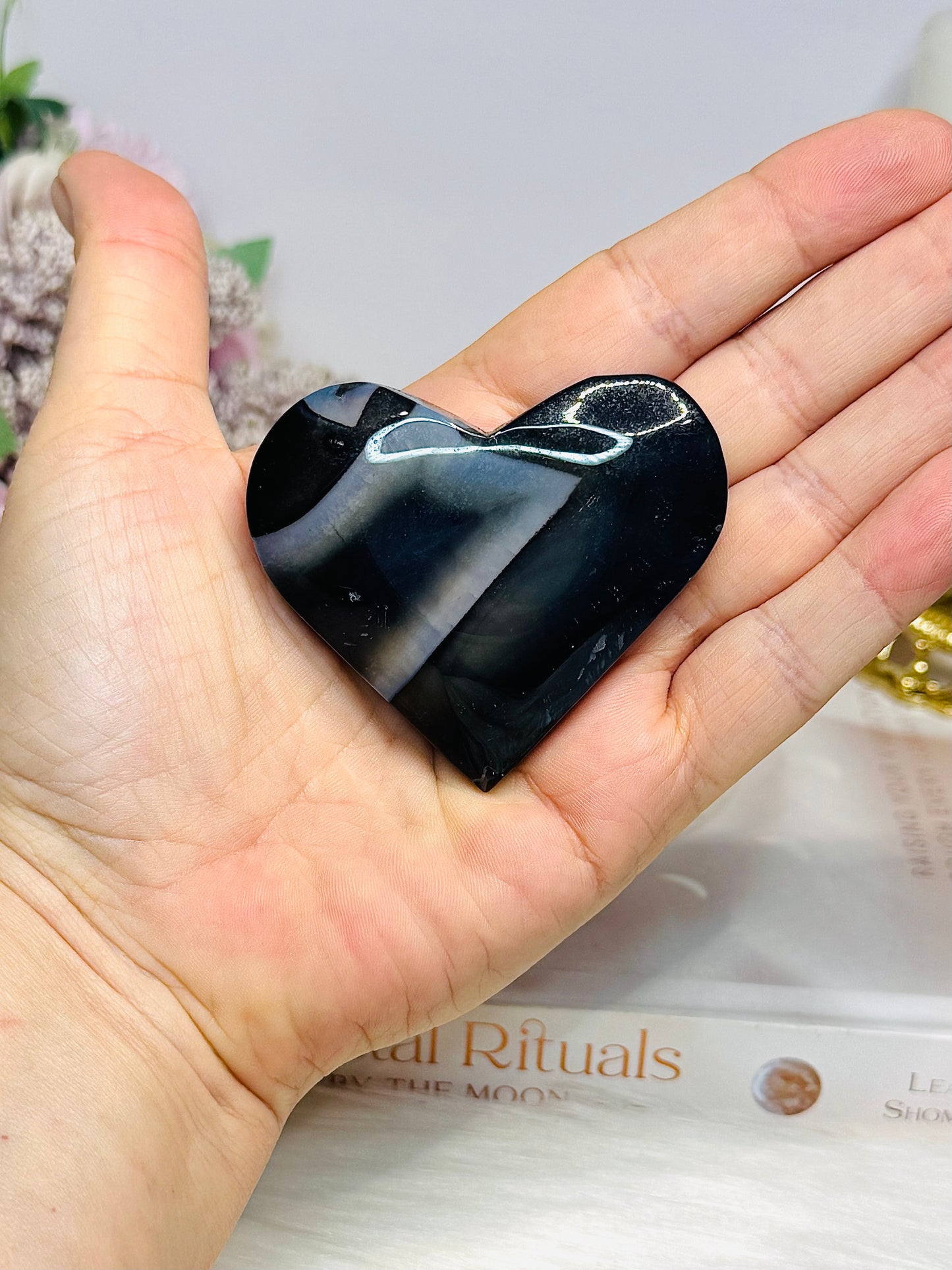 Black Agate Heart 6cm