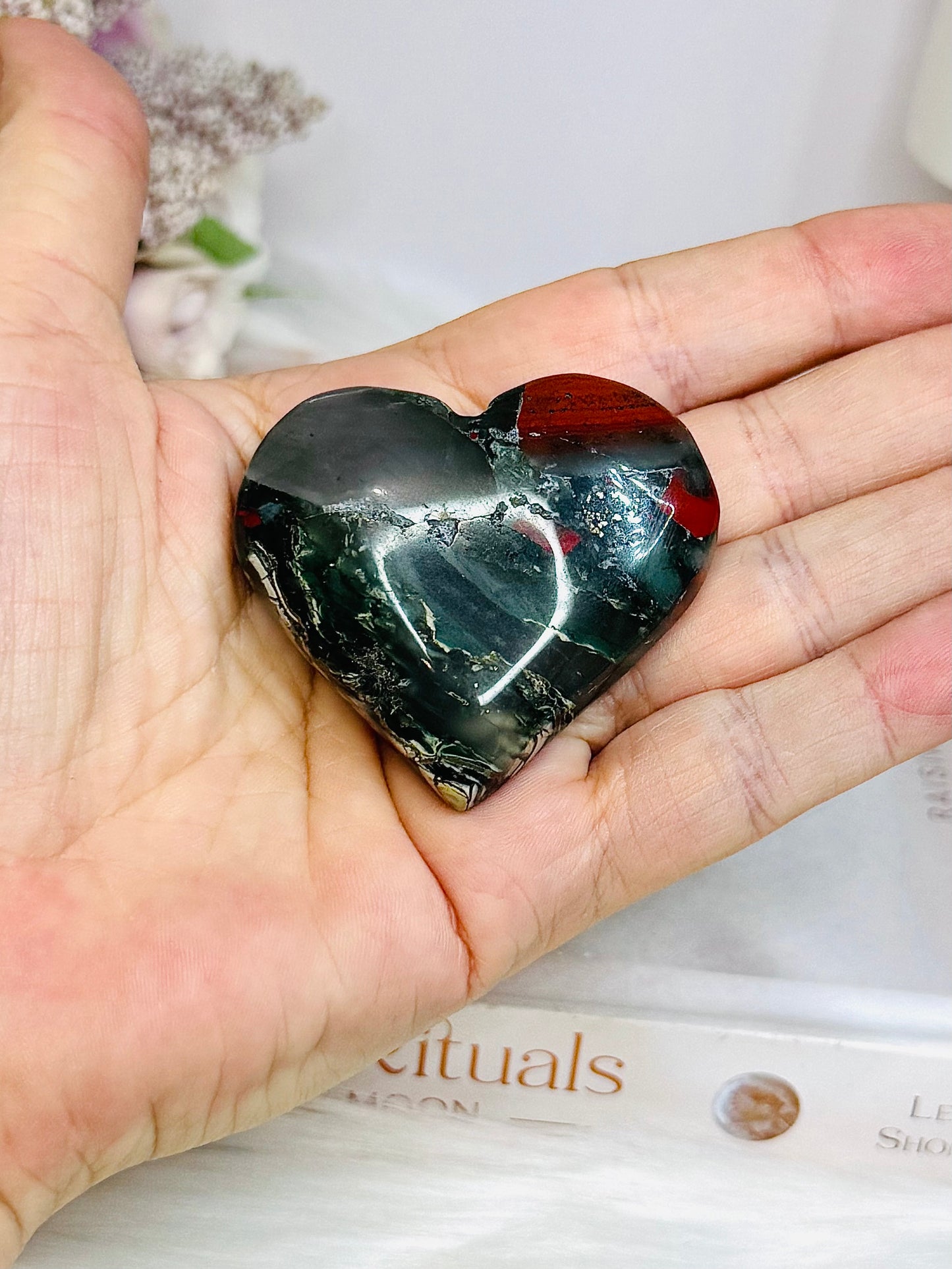 Bloodstone Carved Heart