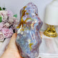 Large Ocean Jasper Carved Flame 16cm 850g