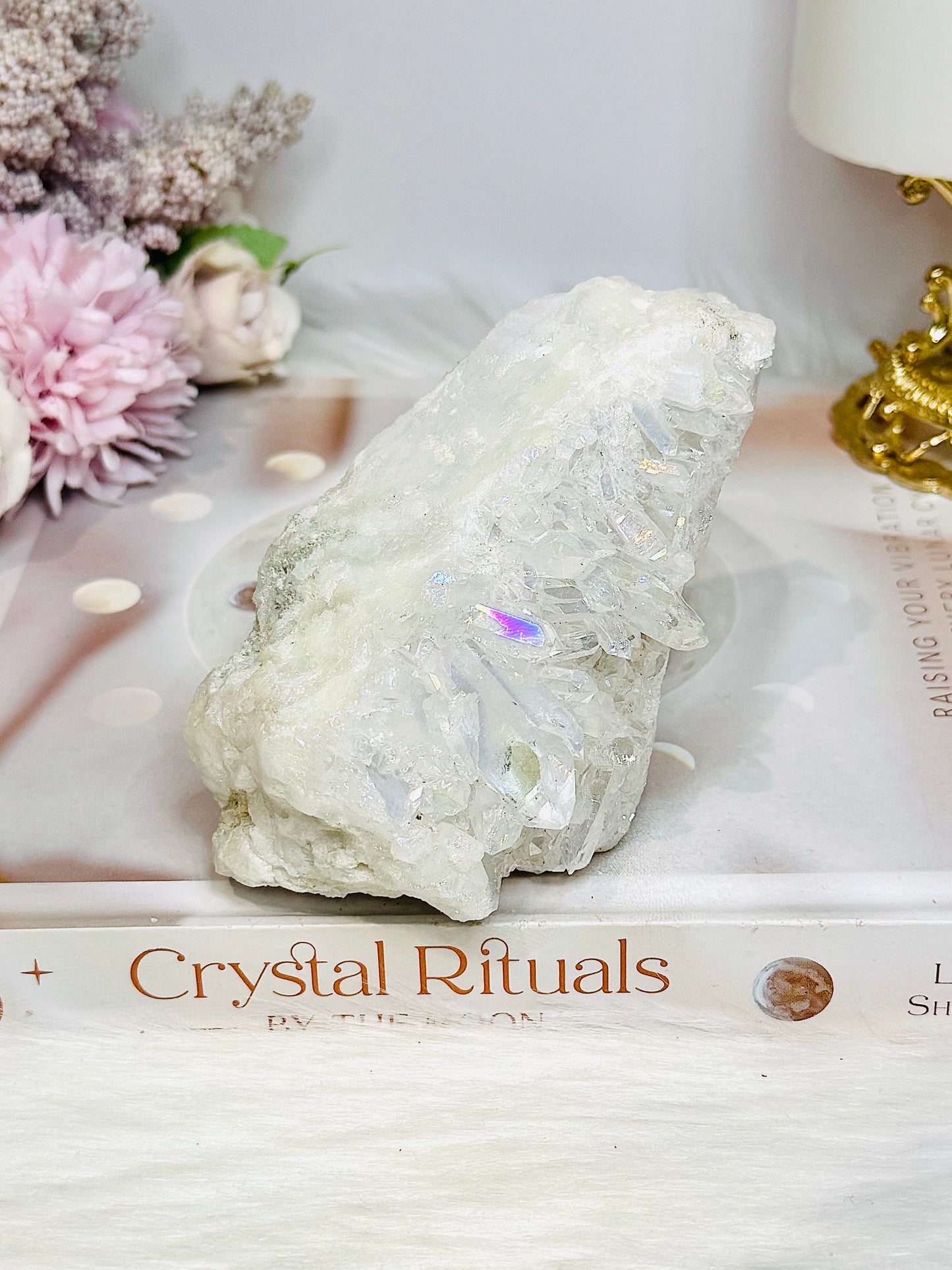 Large Angel Aura Clear Quartz Cluster 10.5cm 298g