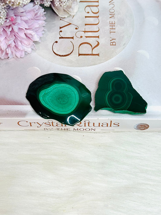 💰💰 DOUBLE DEAL 💰💰 Set of 2 Natural Malachite Slabs