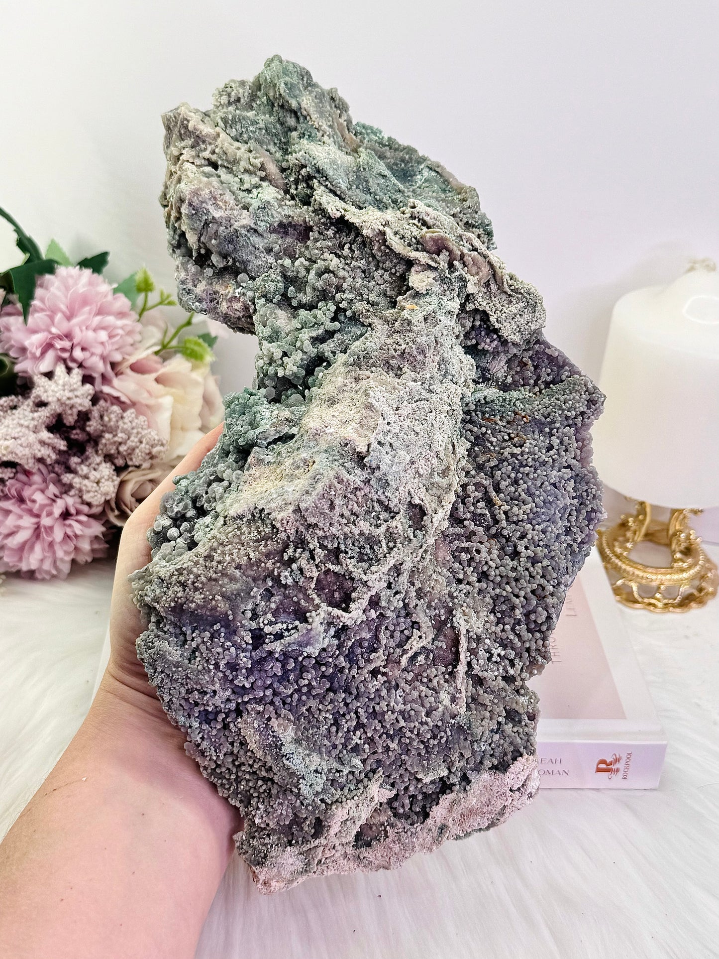 A Tranquil Stone ~ Incredible Huge 27cm 1.73KG Natural Grape Agate | Purple Chalcedony Specimen On Stand