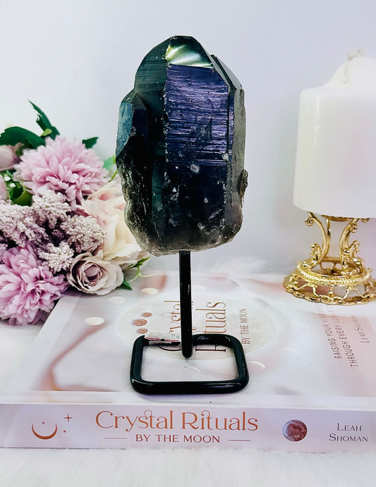 Helps Alleviate Depression ~ Beautiful Natural Chunky 18cm Smokey Quartz Specimen on Stand From Brazil