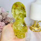 High Grade Citrine Carved Skulls with Rainbows 12cm 425g
