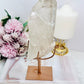 A Master Healer ~ Beautiful Large Chunky 20cm 607gram Clear Quartz Point On Rose Gold Stand From Brazil