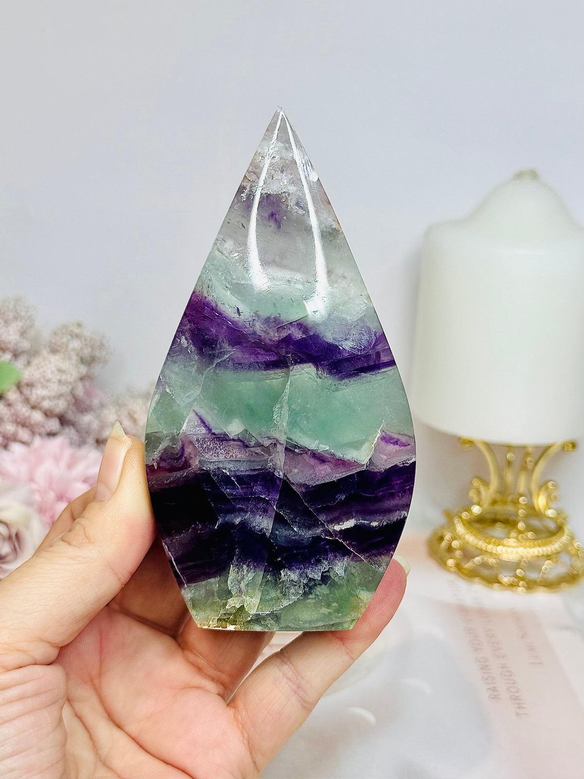 High Grade Fluorite Flame 12cm