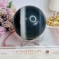 Natural Large Tai Chi Stone (White Quartz & Black Jasper) Sphere On Stand 895grams