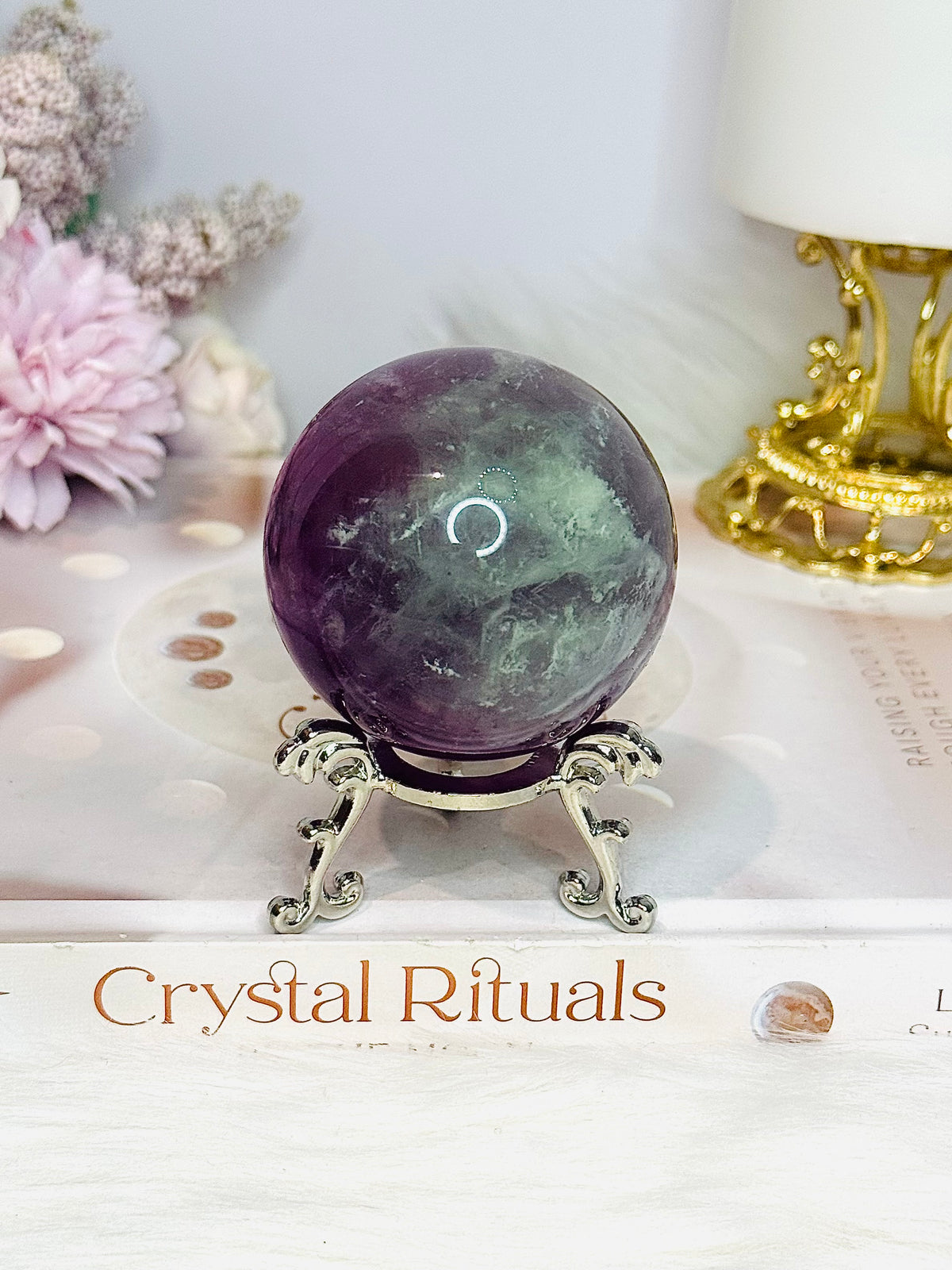 High Grade Fluorite Sphere On Stand 272g