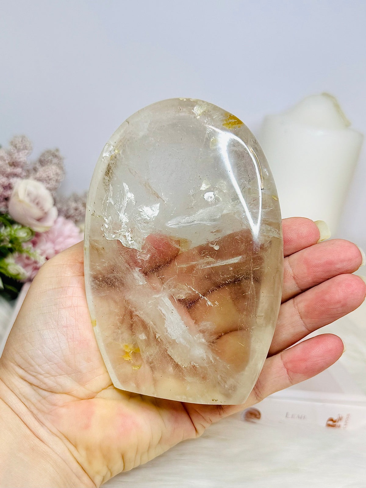 Clear Quartz Freeform with Golden Healer Inclusions 11.5cm 552g