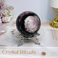 High Grade Pink Tourmaline Sphere On Stand 280g