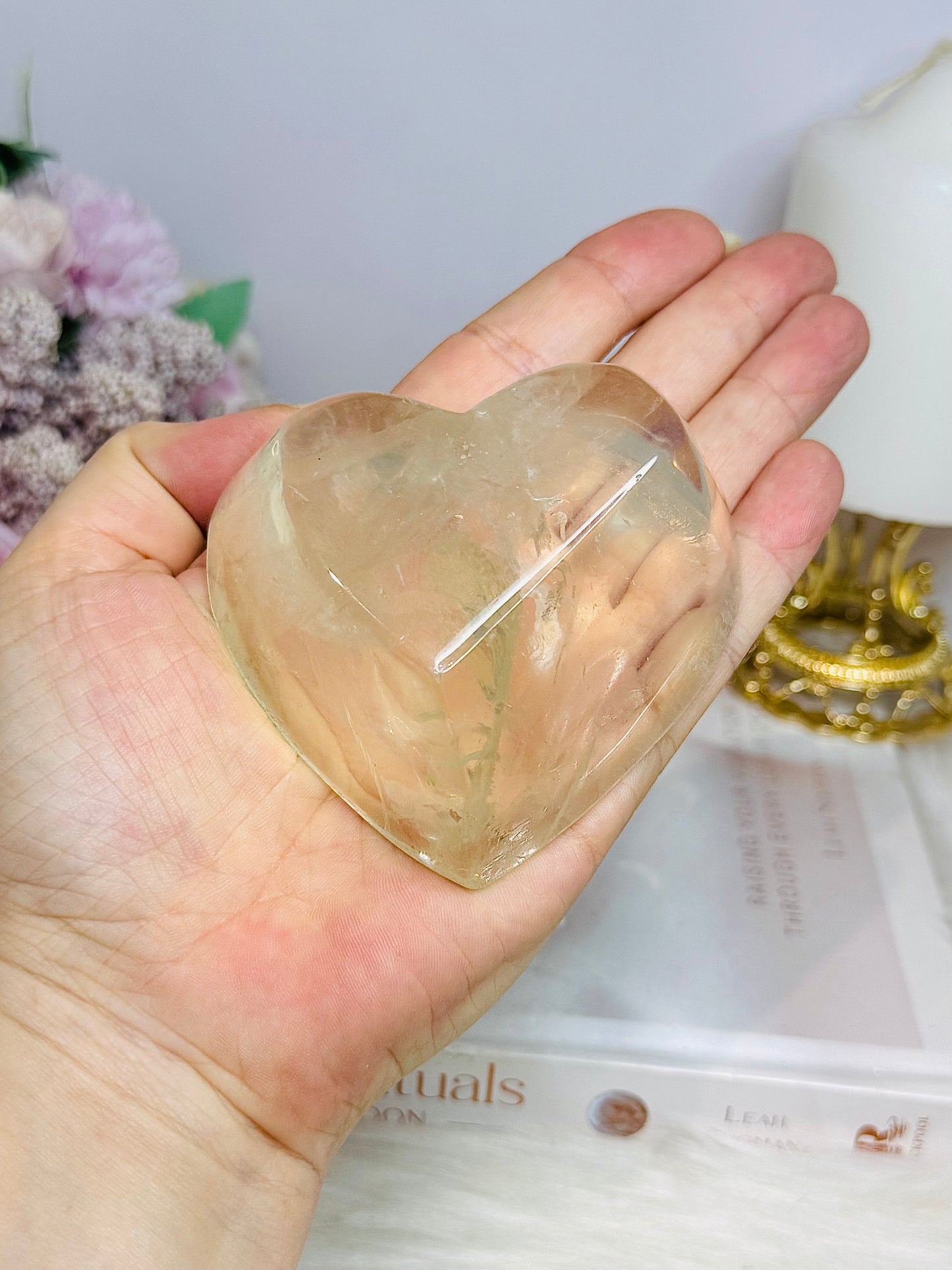Chunky Lemon Quartz Heart Bowl 8cm