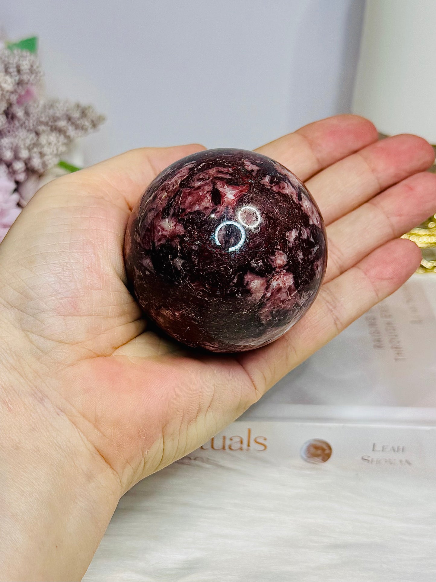 Large Red Jasper Sphere on Stand 340g