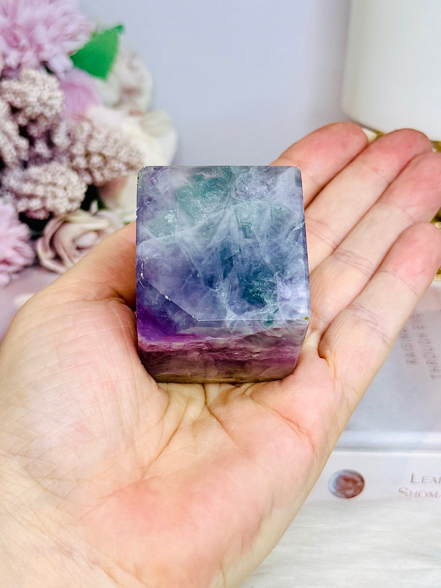 Rainbow Fluorite Cube 224g