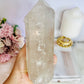 Huge Stunning 1.39KG Natural Lemurian Quartz Chunky Double Terminated Point | Tower On Stand From Brazil