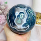 High Grade Druzy Moss Agate Sphere on Stand 1.09KG