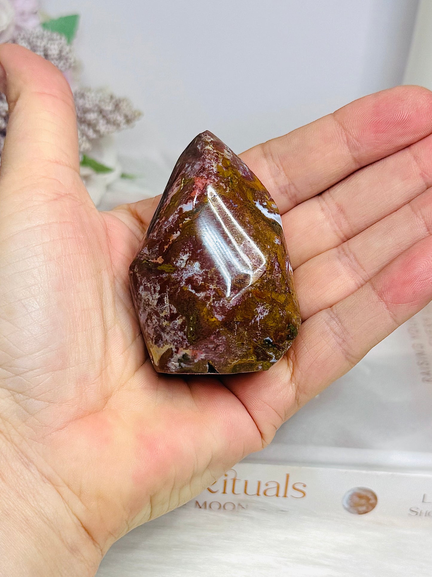 Ocean Jasper Carved Flame 6.5cm
