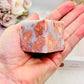 Chunky Small Pink Agate Druzy Carved Cube