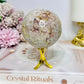 Pink Amethyst Sphere on Stand 417g