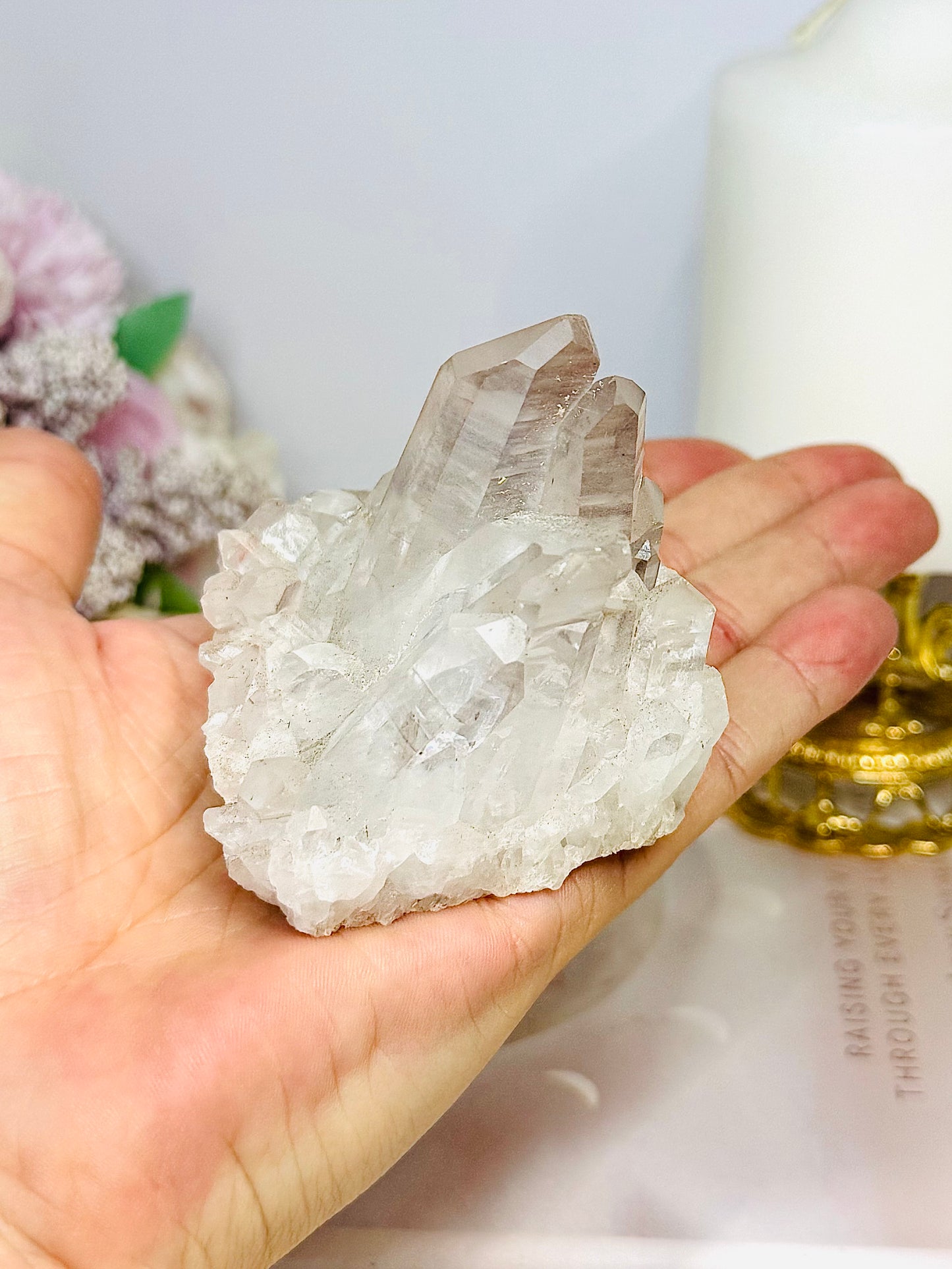 Pink Himalayan Quartz Cluster 209g