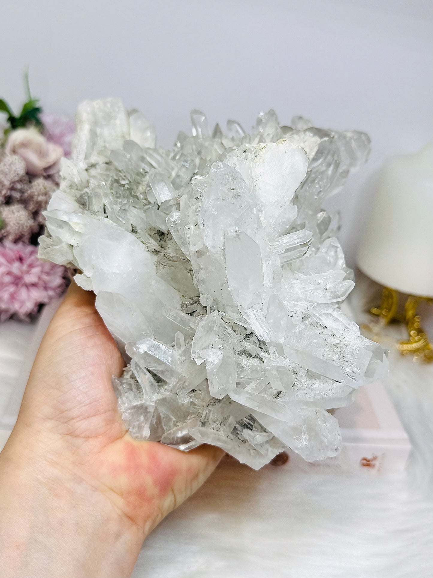 Large Clear Quartz Cluster Specimen 1.76KG