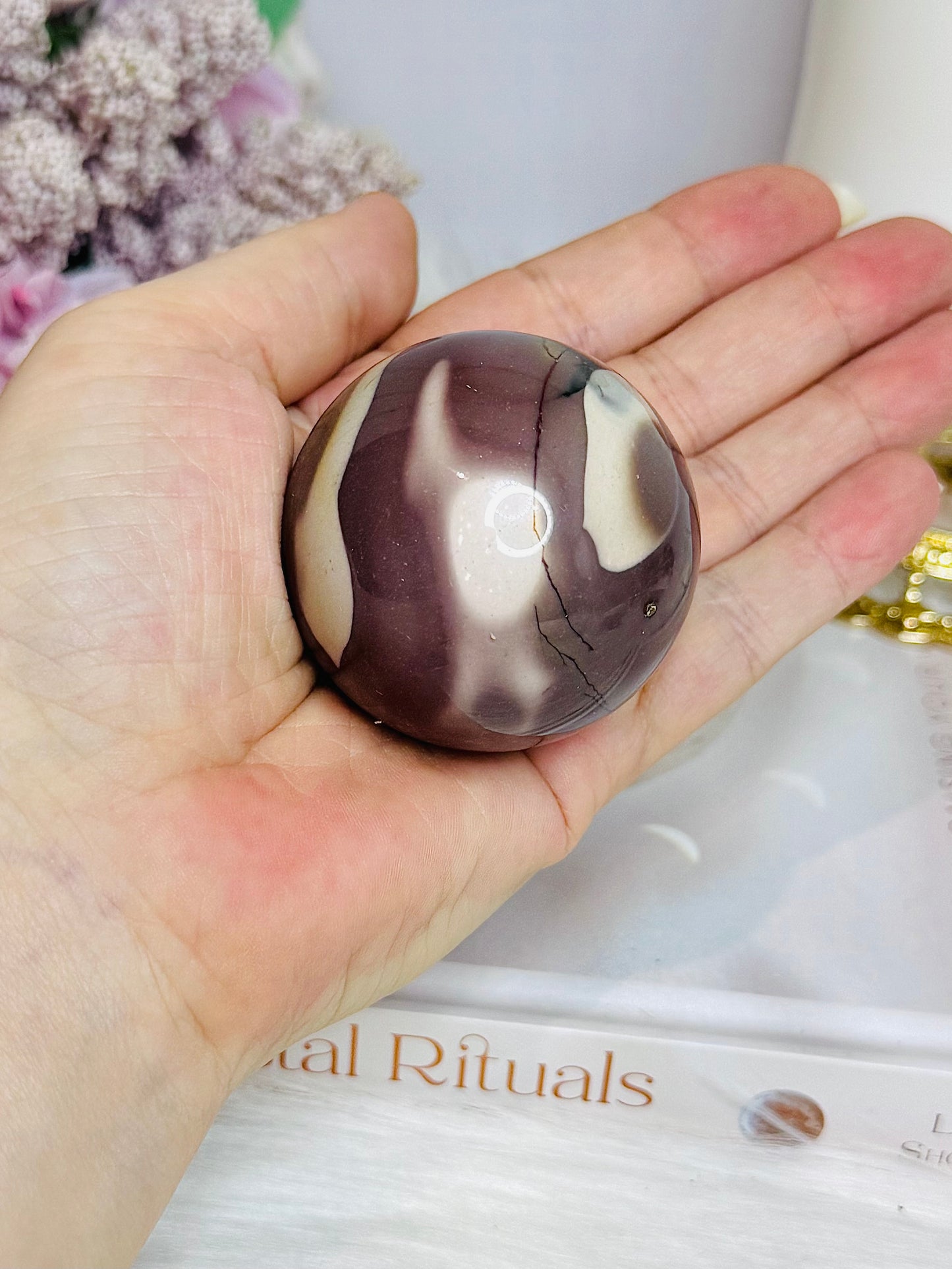 Mookaite Jasper Sphere on Stand 168g