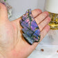Purple Labradorite Heart with Wings ~ Each piece is full of flash 18cm