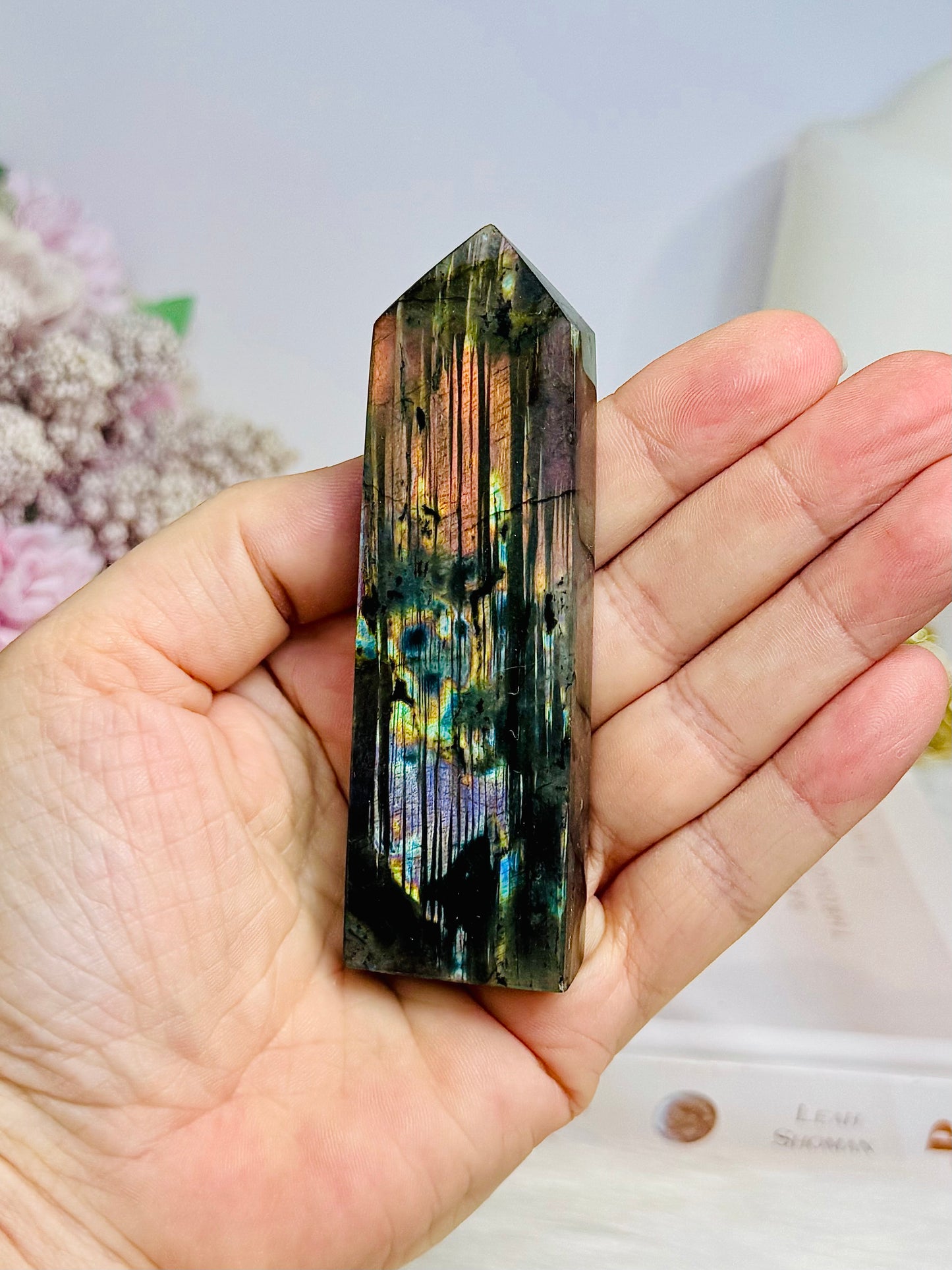 High Grade Labradorite Tower Full of Flash 9.5cm