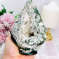 The MOST DIVINE Large 14cm 462gram Druzy Moss Agate Carved Flame | Freeform Absolutely Incredible