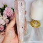 Fabulous Large 20cm Druzy Pink Agate Carved Wand on Stand