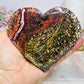 Large Leopardskin Jasper Heart on Stand 11cm
