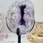 High Grade 14.5cm Druzy Pink Amethyst Freeform | Egg On Stand 558grams