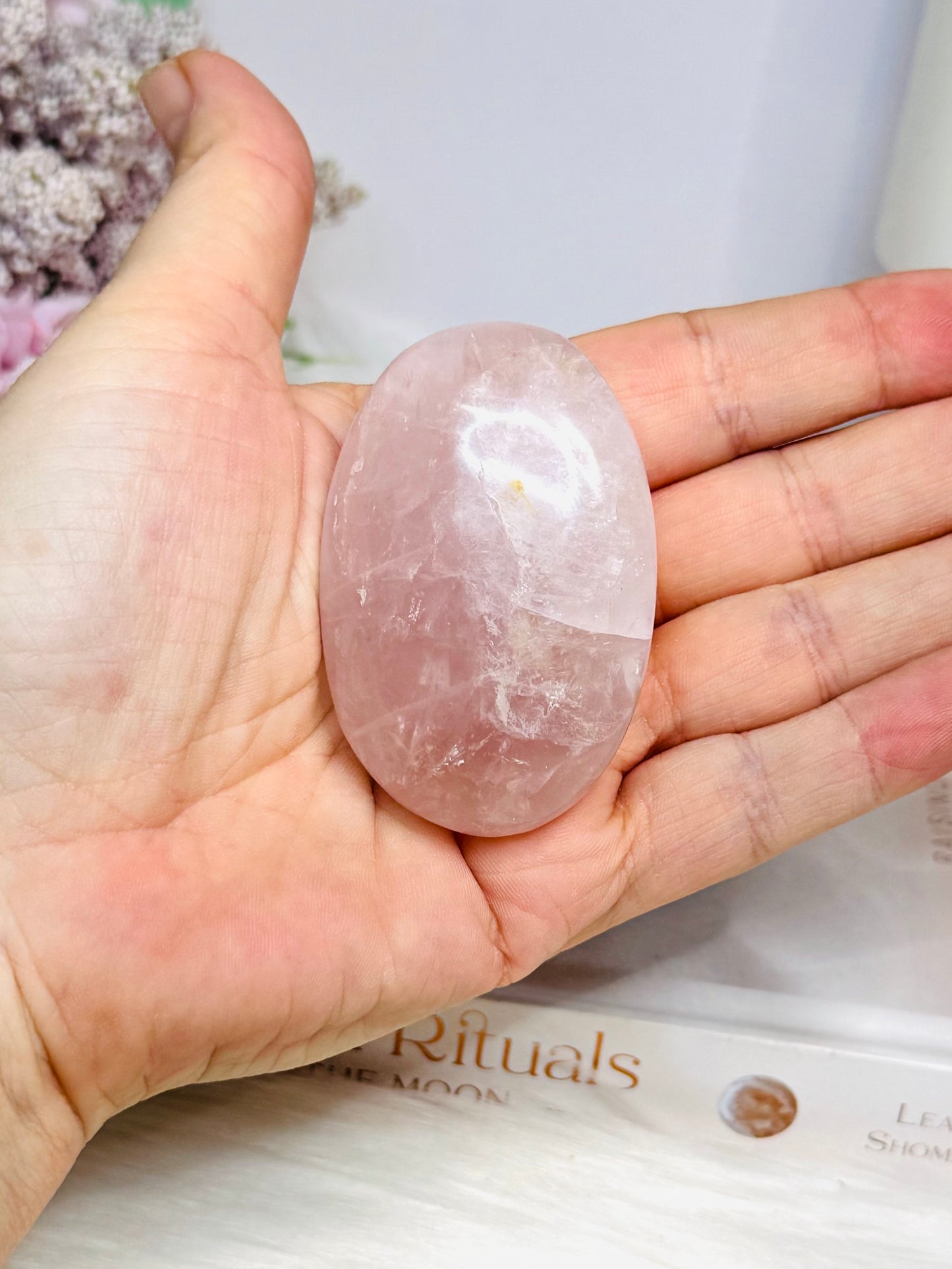 Rose Quartz Palm Stone
