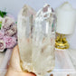High Grade Clear Quartz Twin | Double Tower with Rainbows on Stand 18cm (on stand) 900g