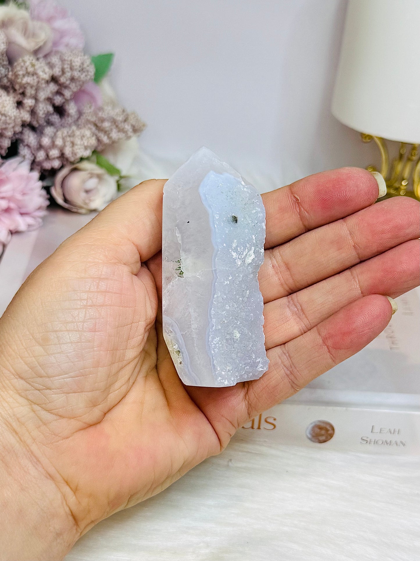 Druzy Blue Lace Agate Tower 7.5cm
