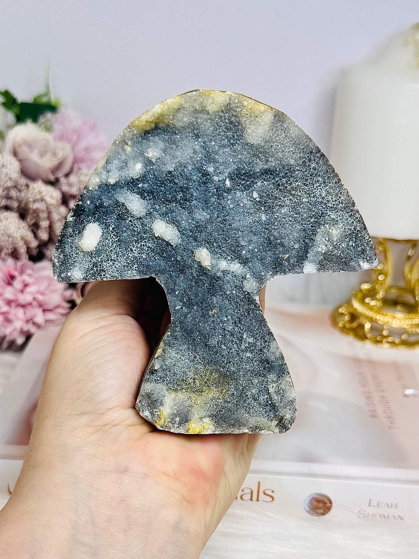 Large Sphalerite Carved Mushroom 10.5cm 351g