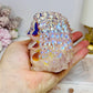 Large Aura Rose Quartz Carved Hedgehog 554g