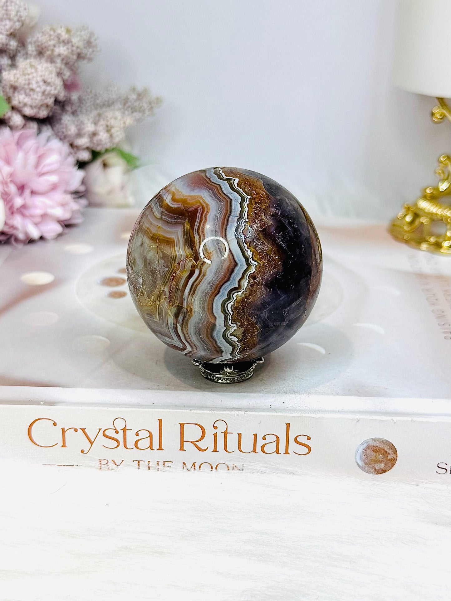 Amethyst X Mexican Crazy Lace Sphere On Stand 228g
