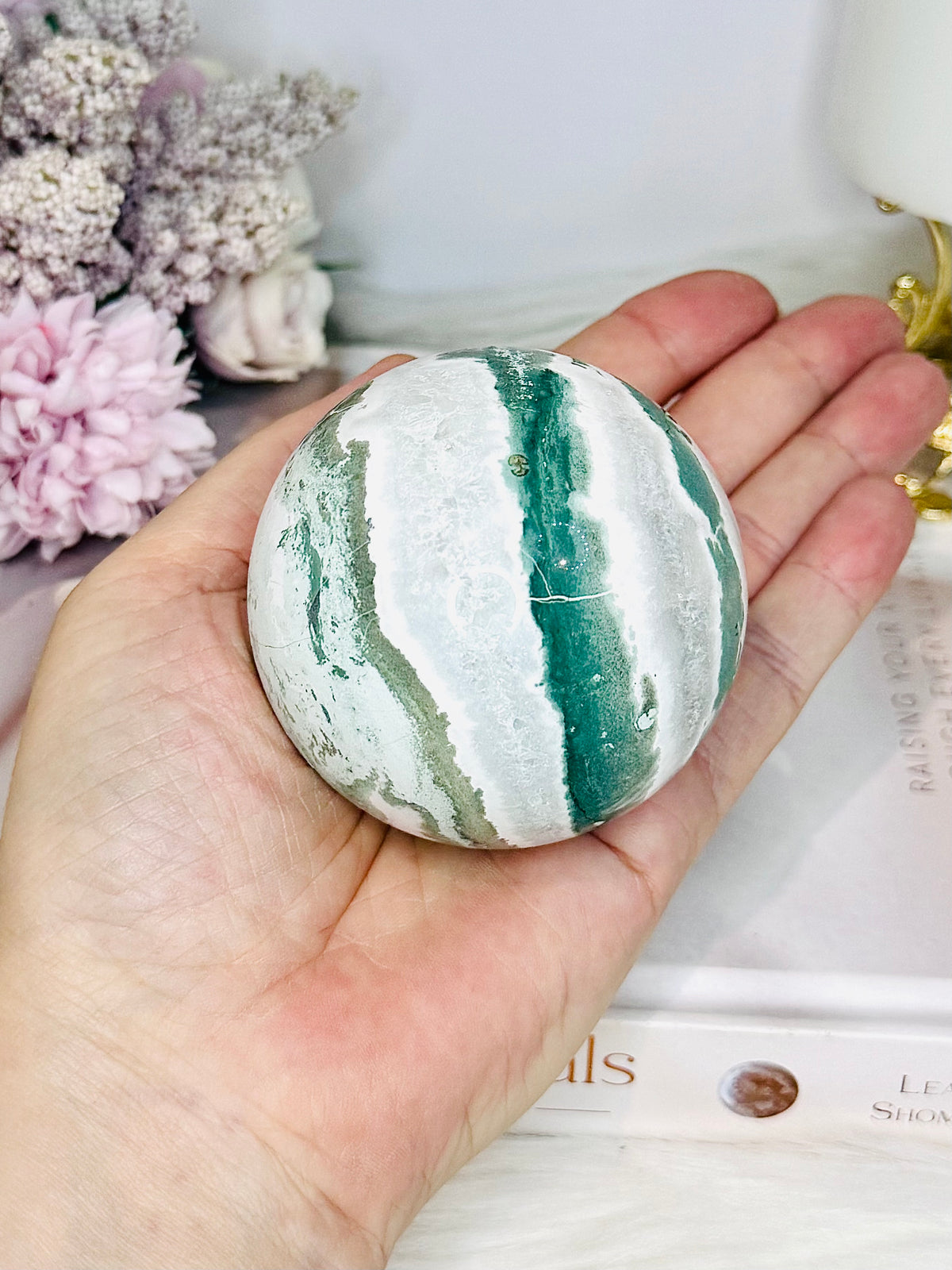 Unicorn Jasper Sphere on Stand 337g