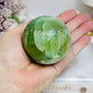 Green Calcite Druzy Sphere on Stand 351g