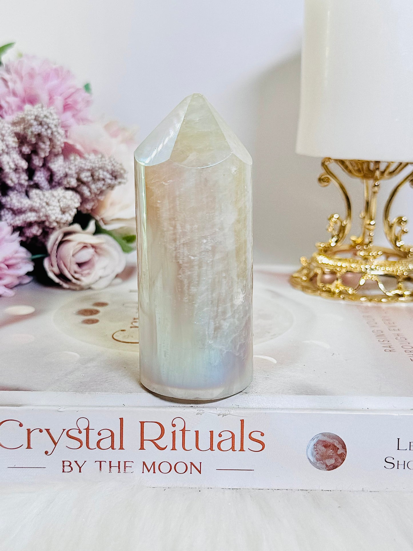 Gorgeous 9.5cm Quartz Angel Aura Cylinder | Tower (reduced as chip on tip)